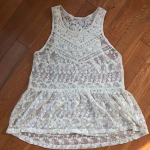 Sheer white/cream lacey tank